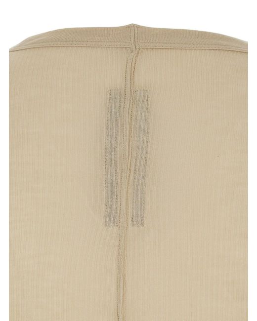 Rick Owens Natural T-Shirt With Ribbed Design And Round Neck for men