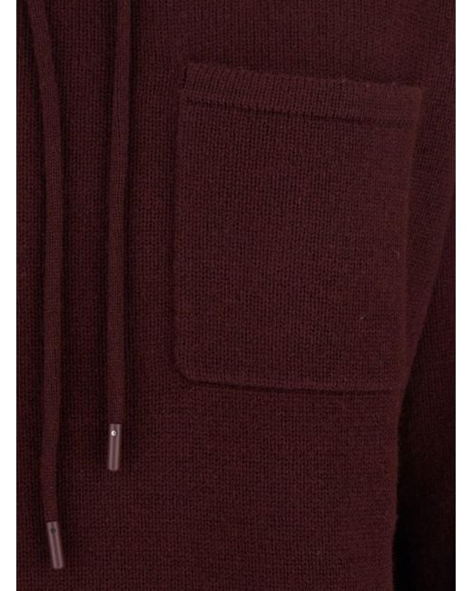 Max Mara Purple 'Liana' Sweater With Drawstring Hood And Dropped Sho