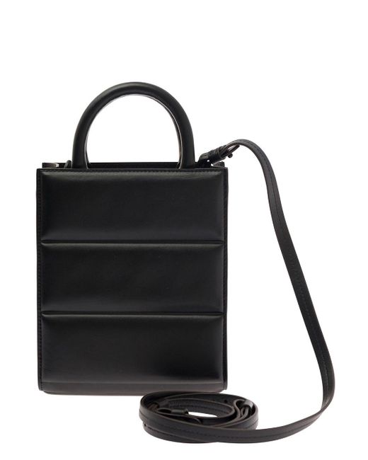 Moncler Black 'Mini Doudoune' Tote Bag With Tonal Logo Patch