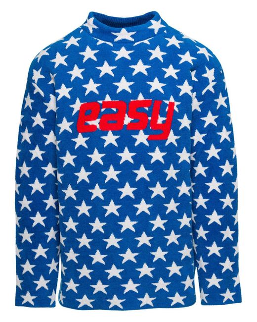 ERL Blue Easy Fleece Sweater Knit for men