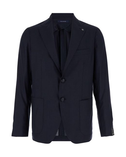 Tagliatore Blue Single-Breasted Jacket for men