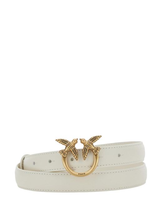 Pinko Natural Belt Love Birds Leather