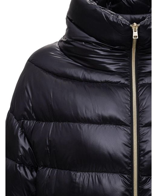Herno Black Long Nylon Down Jacket