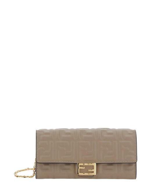 Fendi Gray 'Continental' Crossbody Bag With All-Over Ff Motif
