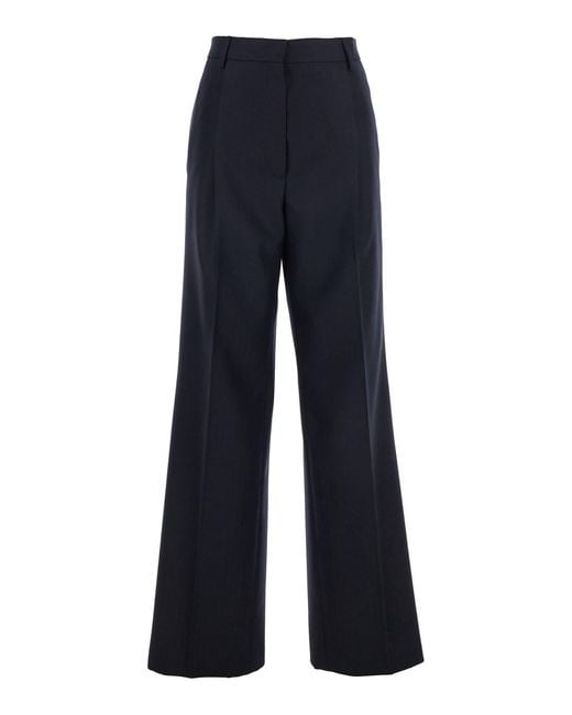 Dries Van Noten Blue 'Portias' Pants With Wide Leg And Two Rear Welt Pockets