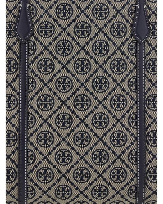 Tory Burch Gray Tote Bag Perry T Monogram