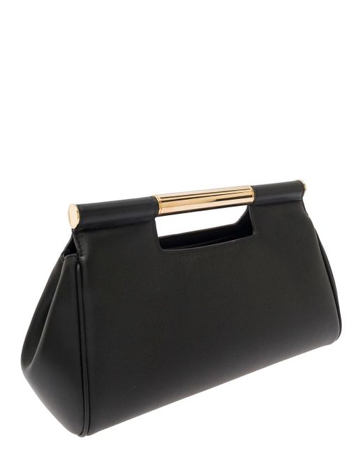 Dolce & Gabbana Black 'Sicily' Handbag With Logo Plaque