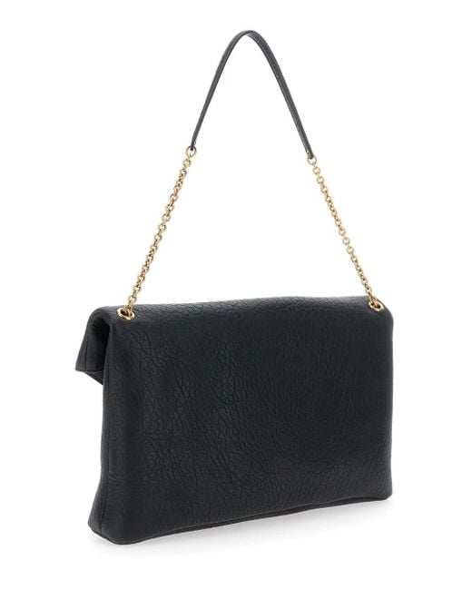 Saint Laurent Black Crossbody Bag With Envelope Design And Cassandre P