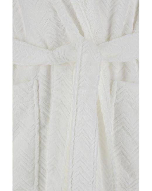 Missoni White Bathrobe With Zig Zag Motif