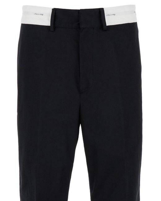 Palm Angels Blue Tailored Trousers With Contrast Waist for men