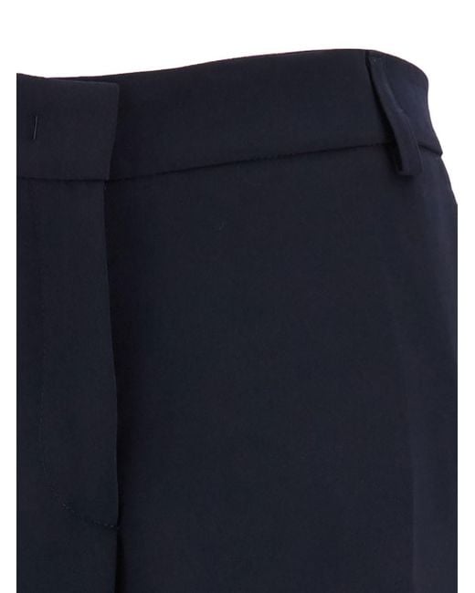 Le Plain Blue Straight Pants With Concealed Closure