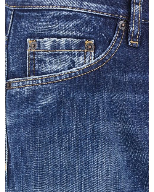 DSquared² Blue 'The American' Jeans With Logo Patch On The Rear And Faded Effect for men