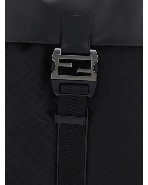 Fendi Black Zaino Baguette Nylon M for men