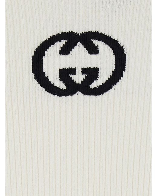 Gucci White Knit Midi Dress