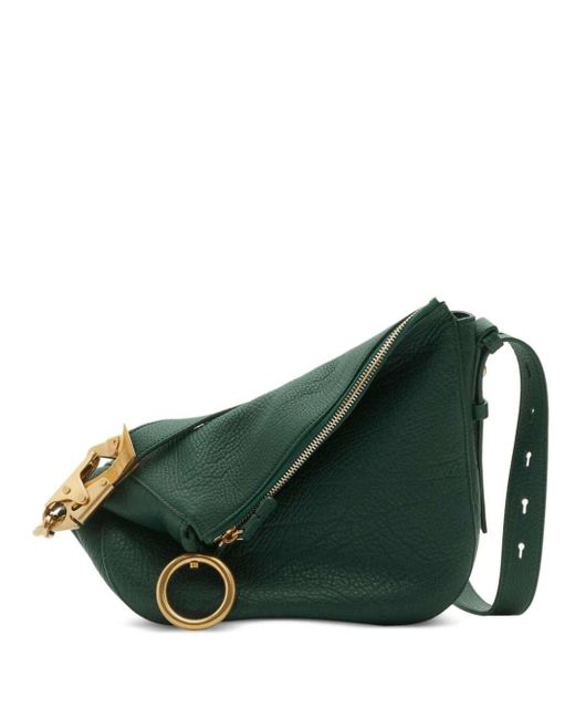 Burberry Green Small Knight Leather Shoulder Bag