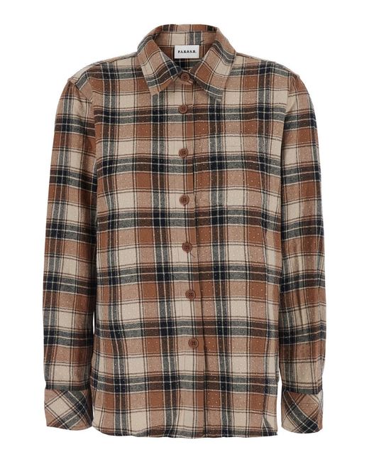 P.A.R.O.S.H. Brown Cowboy Shirt With Collar And Long Sleeves