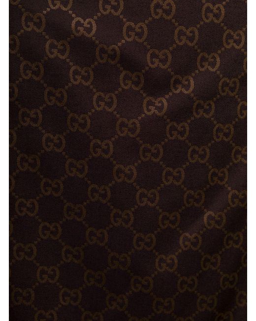 Gucci Brown A-Line Skirt With All-Over Gg Motif