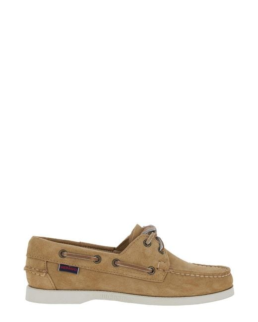 Sebago Brown 'Portland Flesh Out' Loafers With Rounded Toe