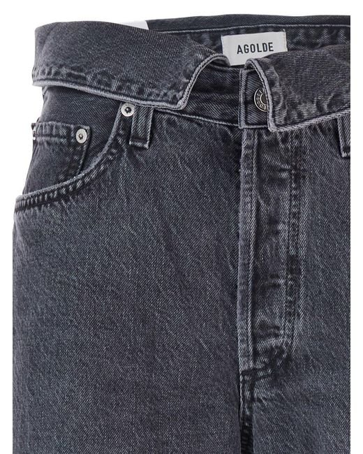 Agolde Blue Jeans With Front-Fold Design