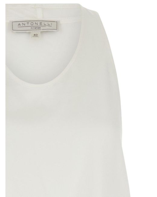 Antonelli White Sleeveless And Flared Top