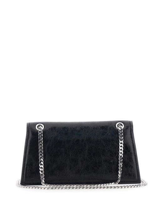 Tory Burch Black 'Kira' Shoulder Bag With Chain Strap And Metallic Logo On The Front