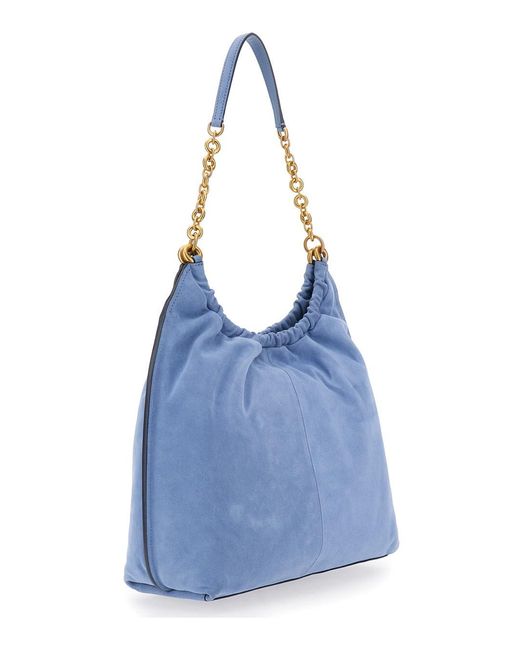 MICHAEL Michael Kors Blue Shoulder Bag Lg Cinch Conv Shldr Leather