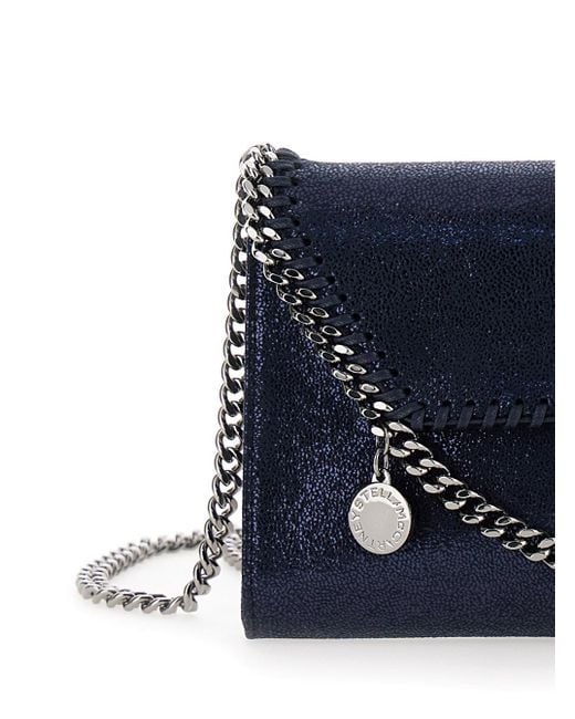 Stella McCartney Blue 'Mini Falabella' Crossbody Bag With Logo Charm