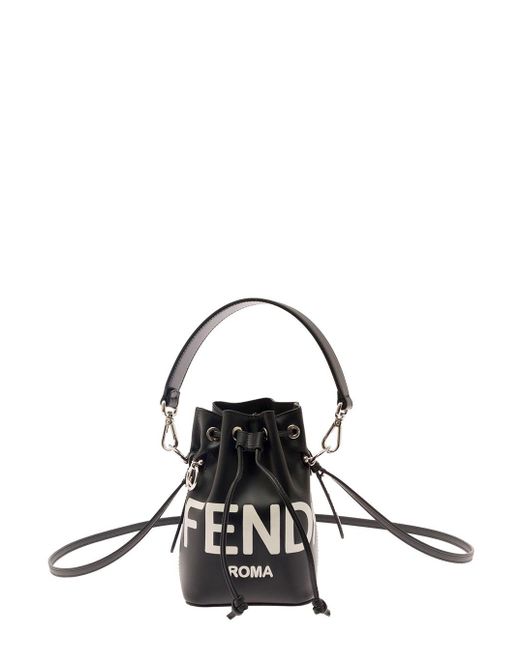 Fendi Black Mini Mon Tresor Bag In Leather Woman