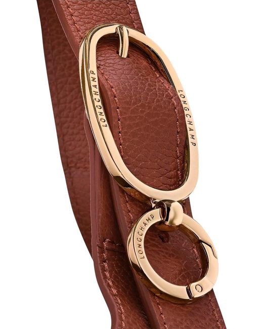 Longchamp Brown 'Le Foulonné' Shoulder Bag With Adjustable Buckle Hand