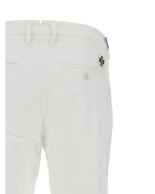 Jacob Cohen Gray 'bobby' Slim White Pants With Logo Patch In Cotton Man for men