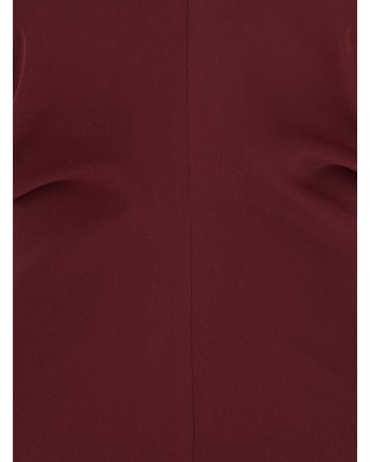 Le Plain Purple Dress With V Neck And Short Sleeves