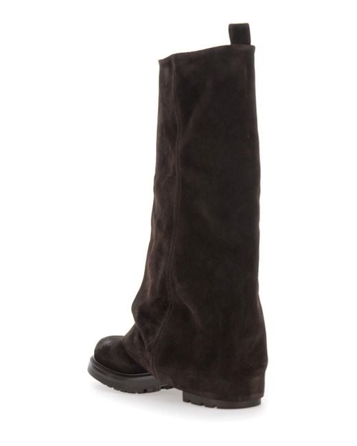 Strategia Black Multilayer Combat Boots With One Block Sole