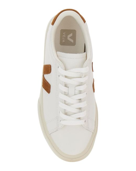 Sneaker 'Campo' Con Tallone A Contrasto Con Logo Lettering E Patc di Veja in White