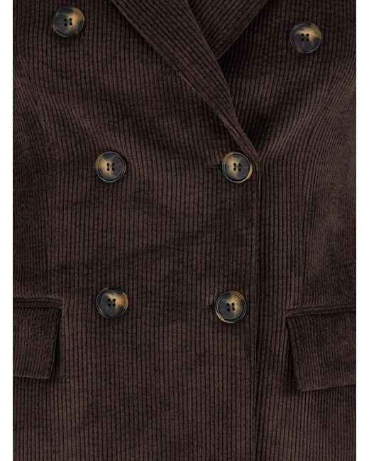 Le Plain Black Double-Breasted Jacket With Peak Revers