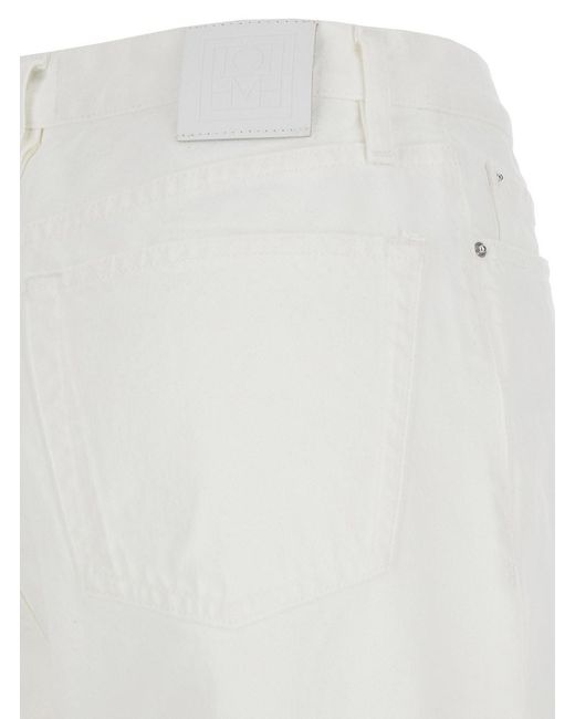 Totême White High Waisted Jeans With Twisted Seam