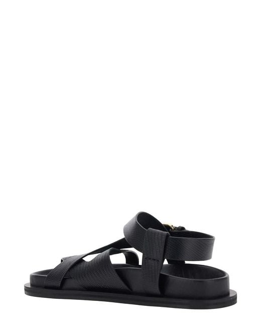 A.Emery Black 'Elbert' Sandals With Intrwined Straps And Buckle Closur
