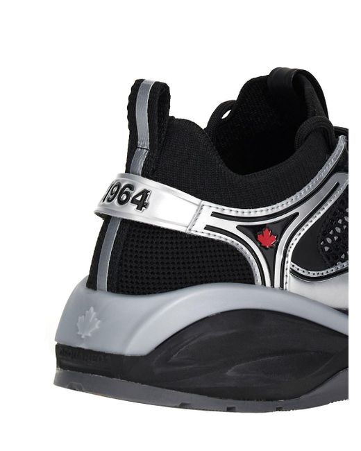 DSquared² Black Dash And Low Top Sneakers With 1964 Logo for men