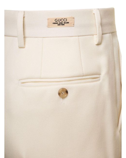 Gucci Natural Straight-Leg Pants With Cities Patch for men