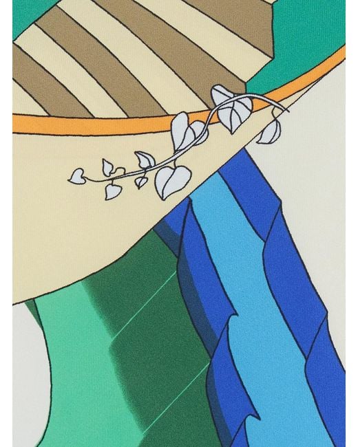 Tory Burch Blue Haut Style Foulard Imprimé En Soie