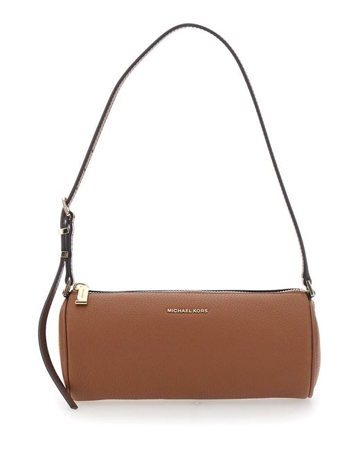 MICHAEL Michael Kors Brown Shoulder Bag Izzy Sm Barrel Pouchette Leather