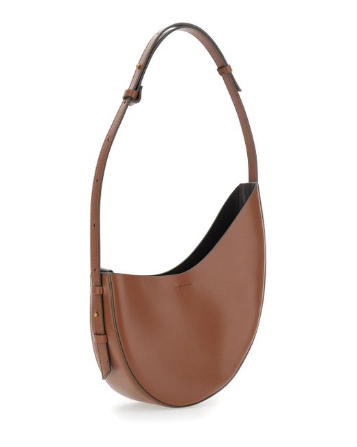 Soeur White 'Wino' Asymmetric Shoulder Bag With Laminated Logo