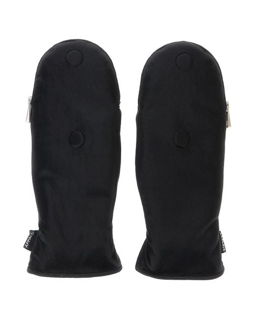 Apparis Black Noa Gloves With Zip And Synthetic Fur Lining