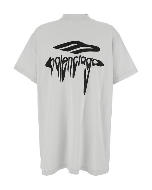 Balenciaga White T-Shirt With Vintage Effect for men
