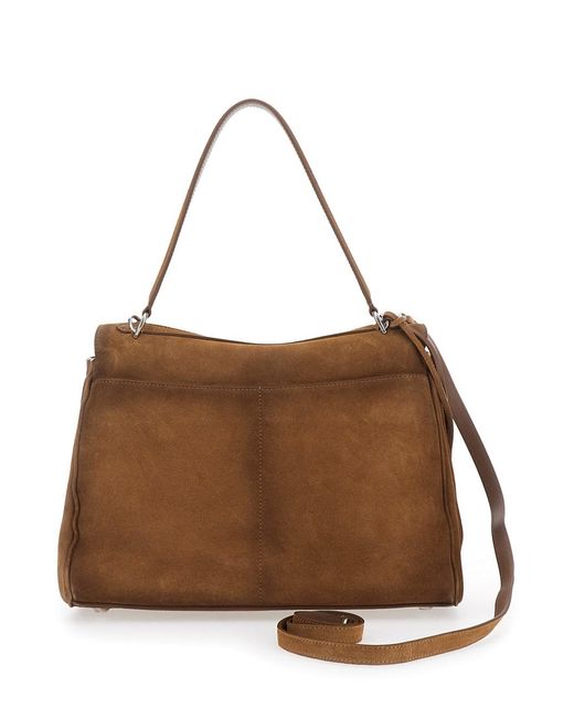 Balenciaga Brown 'Rodeo Medium' Shoulder Bag With Removable Shoulder Strap