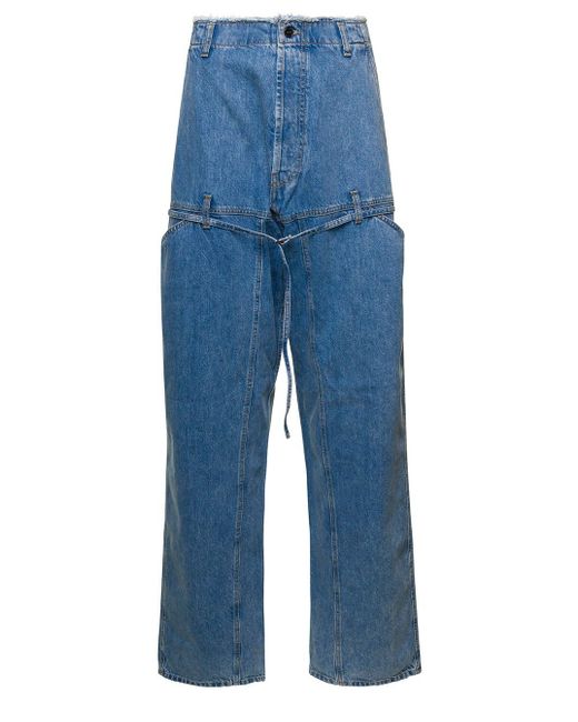 Jacquemus Le De-nimes Criollo Light Blue Jeans With Detachable Belt In Cotton Denim for men