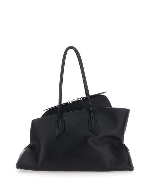 The Attico Black Shoulder Bag Passeggiata Leather