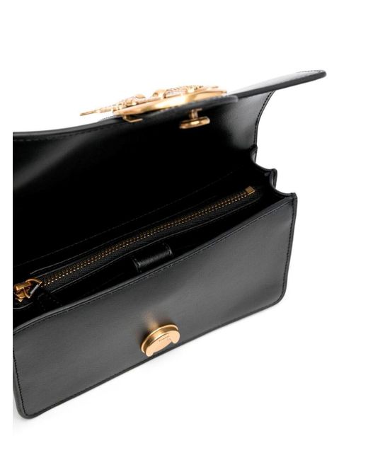 Borsa A Tracolla 'Mini Love Bag Icon' Con Patch Logo di Pinko in Black
