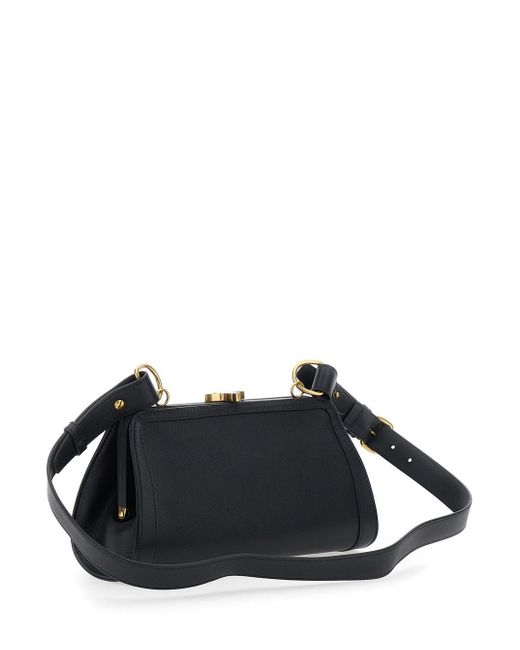 Vivienne Westwood Black 'Ascot' Shoulder Bag With Removable Shoulder Strap And Buckle Detail