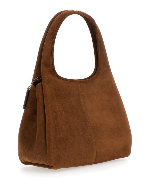 COACH Brown Shoulder Bag Suede Lana