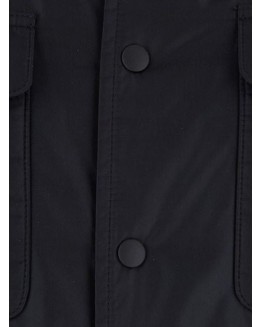 Aspesi Blue Jacket With High Collar And Front Zip Closure for men